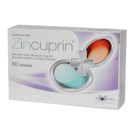 Zincuprin, cynk i miedź,  60 tabletek
