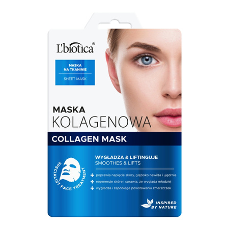 L'Biotica Maska kolagenowa na tkaninie 1 sztuka 