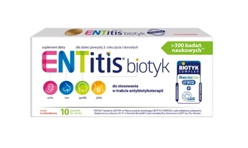 Entitis Biotyk, probiotyk przy antybiotykoterapii, 10 pastylek do ssania