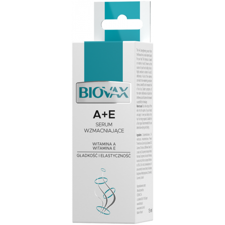 Biovax Serum wzmacniające do włosów z witaminami A+E, 15 ml