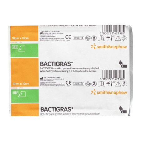 BACTIGRAS OPATRUNEK PARAFINOWY 10CMX10CM 1 SZTUKA