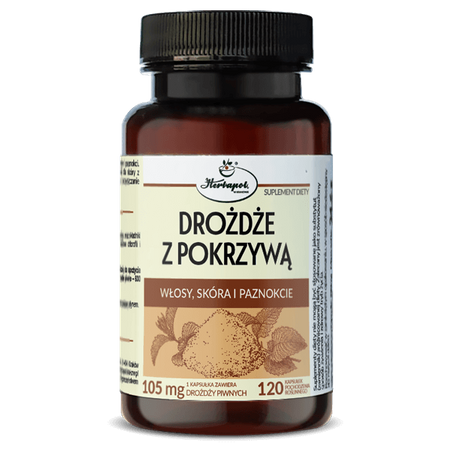 Drożdże z Pokrzywą 120 kapsułek (Herbapol Kraków)