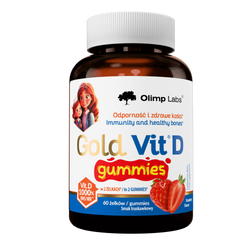 Olimp Gold Vit D Gummies, żelki o smaku truskawkowym, 60 sztuk