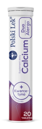 Calcium Duo Alergo  + Kwercetyna, wapno, alergia, 20 tabletek musujących