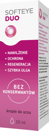 Softeye Duo, nawilżające krople do oczu, 10 ml
