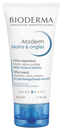 BIODERMA ATODERM ODŻYWCZY KREM DO RĄK I PAZNOKCI 50ML