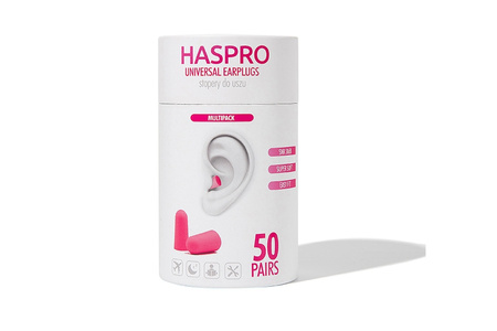 Haspro Universal Tube 50, stopery do uszu, 50 par (kolor różowy)
