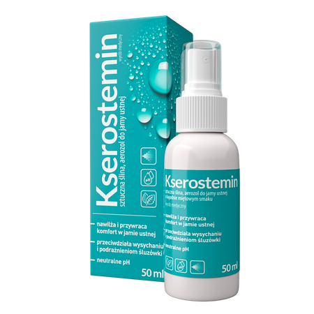 Kserostemin spray, łagodzenia objawów suchości jamy ustnej, 50 ml