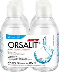 ORSALIT DRINK, SMAK TRUSKAWKOWY 4 X 200ML