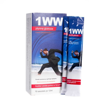 PŁYNNA GLUKOZA 1WW, SMAK POMARAŃCZOWY 10 SASZETEK, data wazności 01.26