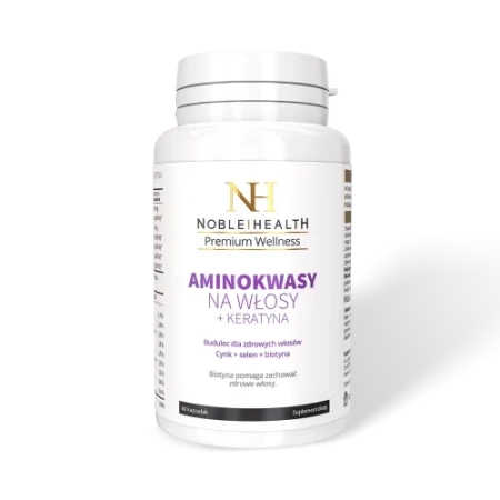 Noble Health Aminokwasy na włosy+ Keratyna 60 kapsułek