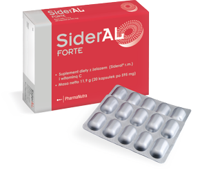 SiderAL Forte, żelazo, 20 kapsułek