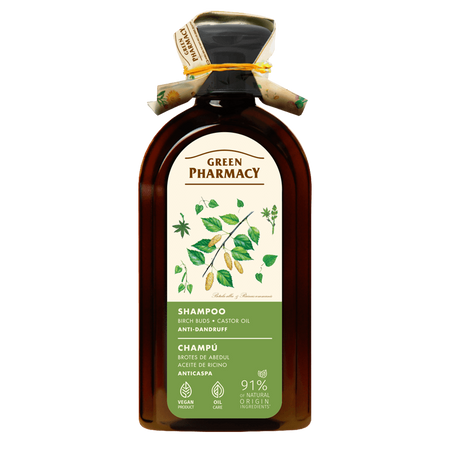 Green Pharmacy, Szampon z brzozą i olejem rycynowym, 350 ml