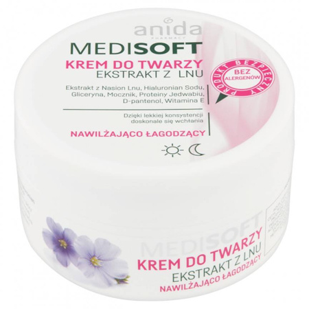 MEDI SOFT KREM NAWILŻ-ŁAGODZ,  KWIAT LNU 100ML