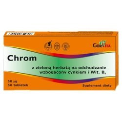 CHROM Z ZIELONĄ HERBATĄ (GORVITA ) 30TABLETEK, data ważności 11.25
