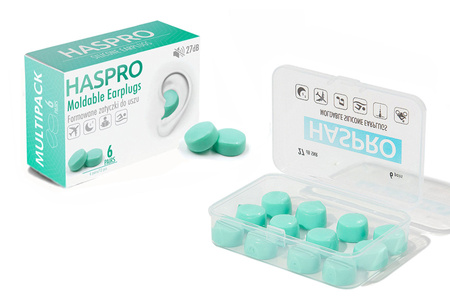 Haspro Mold, formowane zatyczki do uszu, 12 sztuk (kolor miętowy)