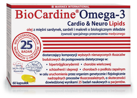 BioCardine Omega-3 Cardio & Neuro Lipids 60 kapsułek