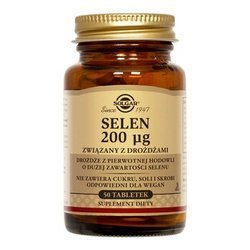 SOLGAR SELEN 200MCG Z DROŻDŻY 50TABLETEK