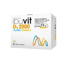IBUVIT D3 2000 + K2 MK-7 OMEGA3 30 KAPSUŁEK