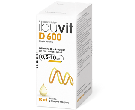 Ibuvit D 600, krople, witamina D3, 10 ml 