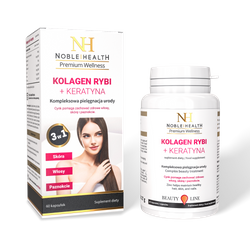Noble Health Kolagen Rybi + Keratyna 60 kapsułek