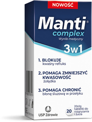 MANTI COMPLEX 3W1 20TABLETEK DO ROZGRYZANIA I ŻUCIA