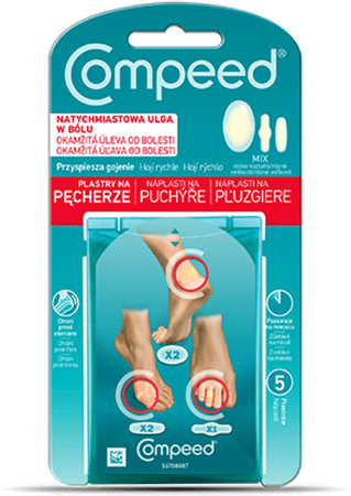 PLASTRY COMPEED NA PĘCHERZE MIX 5SZTUK