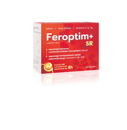 Feroptim+ SR, żelazo, 60KAPSUŁEK