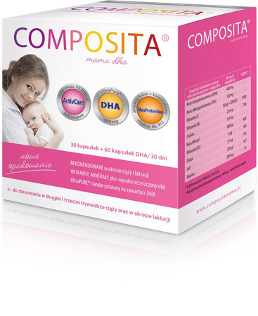Composita Mama DHA 30kapsułek+60kapsułek DHA/ 30dni stosowania