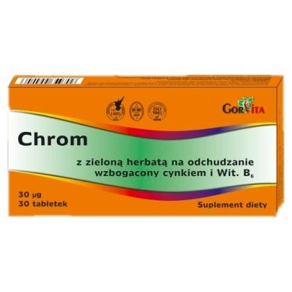 CHROM Z ZIELONĄ HERBATĄ (GORVITA ) 30TABLETEK, data ważności 11.25