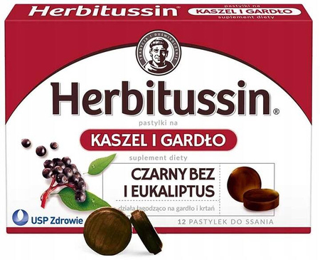 HERBITUSSIN  KASZEL I GARDŁO 12TABLETEK DO SSANIA