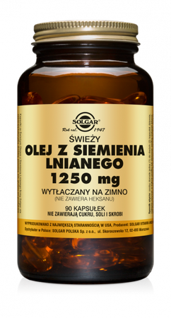 SOLGAR OLEJ Z SIEMIENIA LNIANEGO 1250MG 90KAPSUŁEK