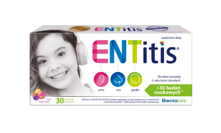 Entitis, pastylki do ssania, smak tutti frutti, 30 sztuk
