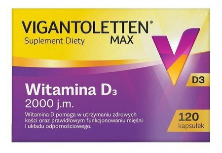 VIGANTOLETTEN 2000J.M. 120 KAPSUŁEK Z WITAMINĄ D