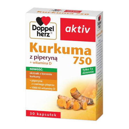 DOPPELHERZ AKTIV KURKUMA Z PIPERYNĄ 30KAPSUŁEK