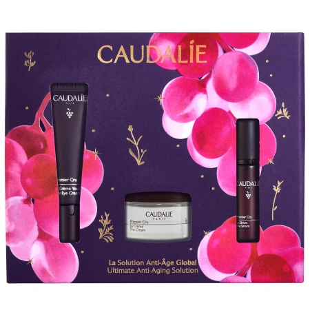 Zestaw Caudalie Premier Cru kem pod oczy 15 ml + serum do twarzy 10 ml + krem do twarzy 15 ml