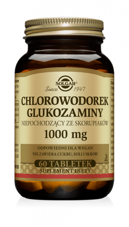 SOLGAR CHLOROWODOREK GLUKOZAMINY 1000MG 60TABLETEK