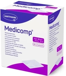 KOMPRESY MEDICOMP WŁÓKNINA,JAŁOWE 5X5CM 50SZTUK