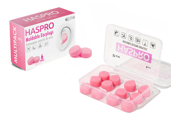 Haspro Mold, formowane zatyczki do uszu, 12 sztuk (kolor różowy)