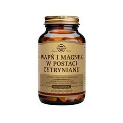 SOLGAR WAPŃ I MAGNEZ,POSTAĆ CYTRYNIANU 100TABLETEK