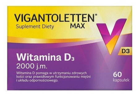 VIGANTOLETTEN MAX 2000J.M. 60KAPSUŁEK Z WITAMINĄ D