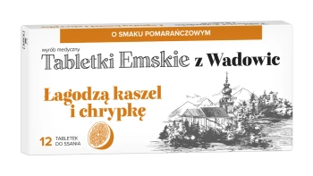 Tabletki Emskie z Wadowic 12 tabletek do ssania (smak pomarańczowy)