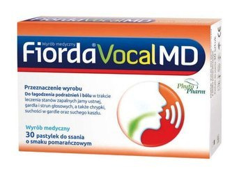 Fiorda Vocal MD, pastylki do ssania, smak pomarańczowy, 30 sztuk