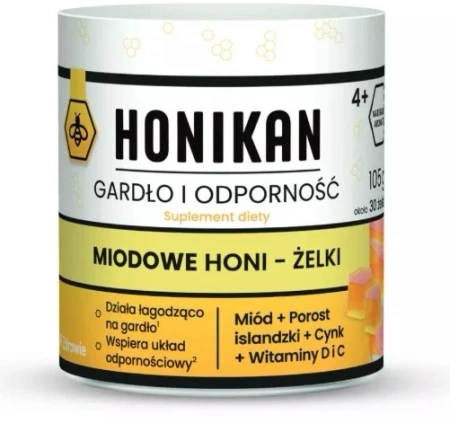 Honikan Gardło i Odporność Miodowe Honi-Żelki 30 sztuk