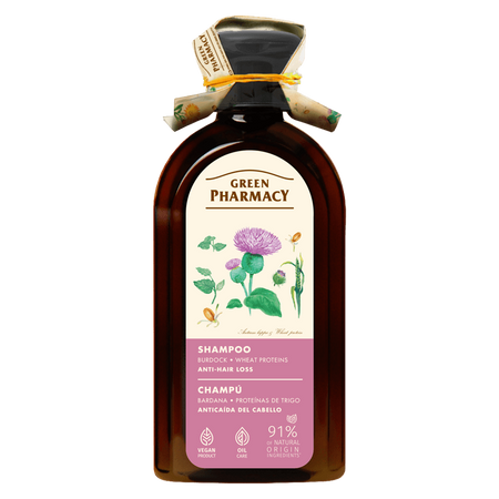 Green Pharmacy, Szampon przeciw wypadaniu włosów z łopianem, 350 ml