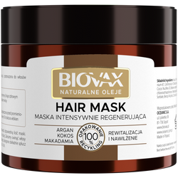 Biovax Naturalne Oleje, Argan Makadamia Kokos, maska do włosów, 250 ml