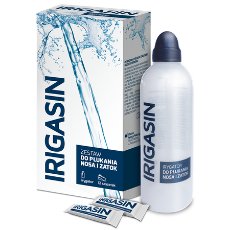 Irigasin, zestaw podstawowy, (butelka + 12 szaszetek)