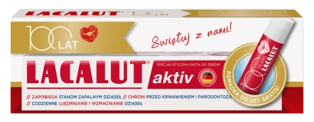 Lacalut Aktiv pasta do zębów 75ml + pomadka do ust