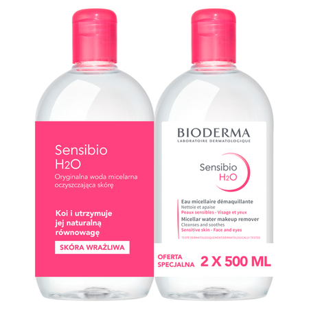 Bioderma Sensibio H2O płyn micelarny 2 x 500 ml