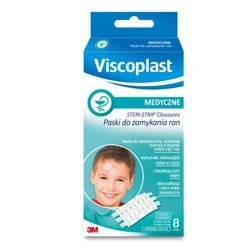 STERI-STRIP, BIAŁE 8SZTUK (VISCOPLAST)